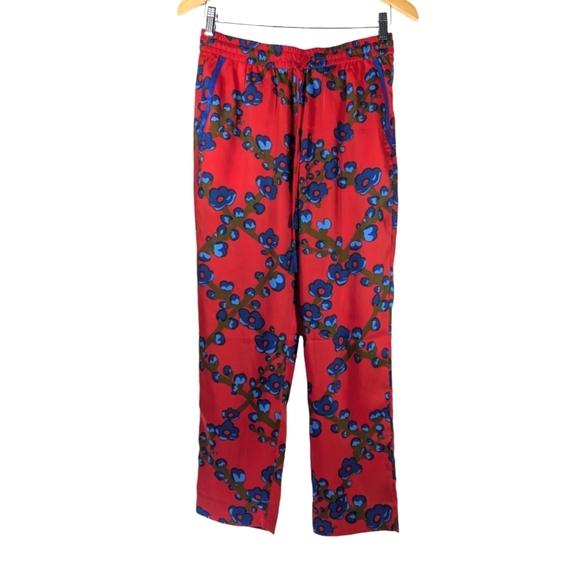 J Crew Women’s Drapey Pull-On Lattice Floral Preppy Satin Cropped Pant Slacks 4 - Picture 4 of 15